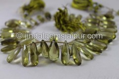 Bi Lemon Quartz Faceted Elongated Pear Beads